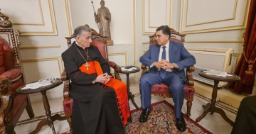 مرقص في زيارة بكركي يتلقى ثناء الراعي على المواكبة الاعلامية لزيارة البابا مرقص في زيارة بكركي يتلقى ثناء الراعي على المواكبة الاعلامية لزيارة البابا