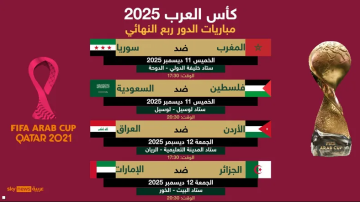 كأس العرب 2025.. اليكم جدول مباريات ومواعيد الدور ربع النهائي