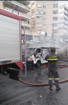 احتراق مركبة على اوتوستراد ذوق مكايل المسلك الشرقي احتراق مركبة على اوتوستراد ذوق مكايل المسلك الشرقي