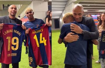 فيديو - لقاء الماضي والحاضر بين تييري هنري ولامين يامال