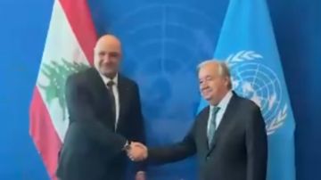 بالفيديو: مصافحة بين الرئيس عون وغوتيريش