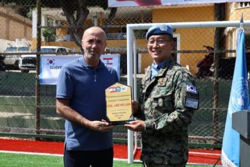 الكتيبة الكورية دشنت مشروع إعادة تأهيل ملعب الفوتبول في بلدة الشبرحة