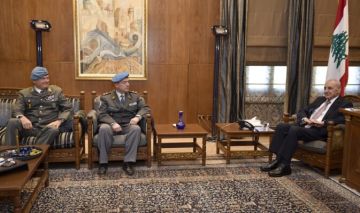 بري بحث المستجدات وتطورات الاوضاع خلال استقباله رئيس بعثة فريق الامم المتحدة لمراقبة الهدنة