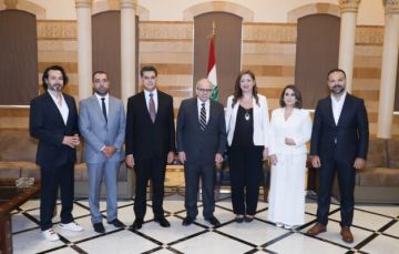 سلام التقى وزير الاعلام مع وفد من تلفزيون لبنان ووزيرة الشؤون الاجتماعية وروني لحود