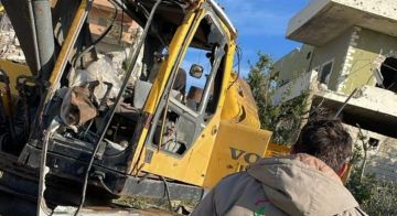 استهداف جرافة فجرا استهداف جرافة فجرا