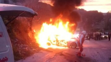 بالفيديو: غارة إسرائيلية على سيارة