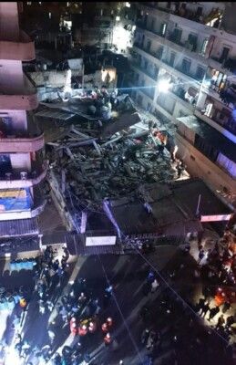 انهيار مبنى سكني من 5 طوابق في القبة طرابلس وجهود لإنقاذ العالقين تحت الأنقاض