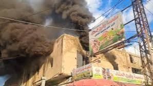 حريق داخل ملحمة في المدينة الصناعية سينيق