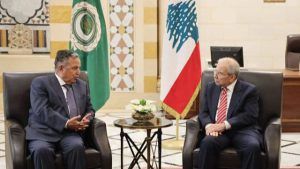 سلام خلال استقباله امين عام الجامعة العربية: لدعم عربي للانسحاب الإسرائيلي سلام خلال استقباله امين عام الجامعة العربية: لدعم عربي للانسحاب الإسرائيلي