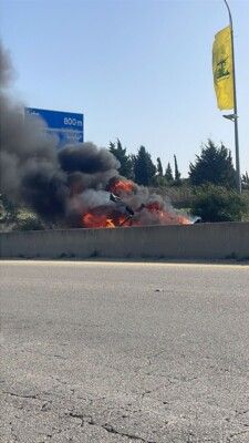 غارة إسرائيلية استهدفت سيارة على طريق السكسكية - انصارية جنوب لبنان