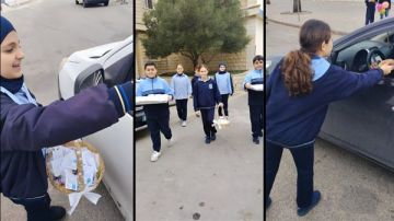 طلاب مدرسة صور الدولية TCS يوزعون الحلوى بمناسبة حلول شهر رمضان المبارك طلاب مدرسة صور الدولية TCS يوزعون الحلوى بمناسبة حلول شهر رمضان المبارك