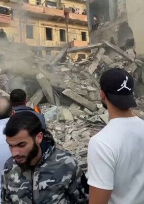 إنهيار مبنى في منطقة التبانة - طرابلس