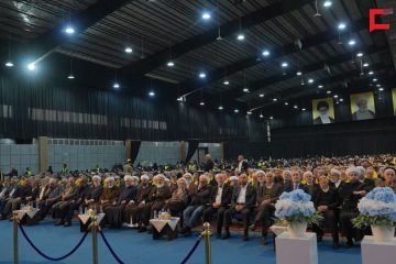 بيار بعقليني ممثلا طوني فرنجيه في احتفال لمناسبة ذكرى الشهداء القادة