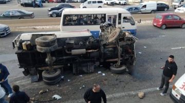 سقوط قتيل نتيجة انقلاب صهريج على الاوتوستراد