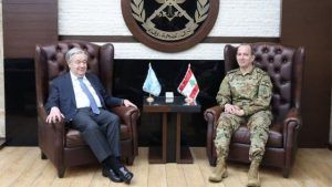 قائد الجيش بحث وغوتيريش في الأوضاع في لبنان وتشديد على تنفيذ القرار 1701 ودعم المؤسسة العسكرية قائد الجيش بحث وغوتيريش في الأوضاع في لبنان وتشديد على تنفيذ القرار 1701 ودعم المؤسسة العسكرية