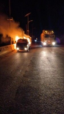 احتراق بيك اب على طريق ضهر البيدر ولا استهداف