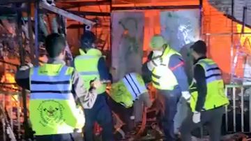 بالفيديو: حريق ودمار بعد الغارة