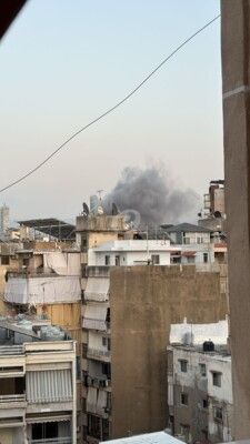 غارة اسرائيلية عنيفة استهدفت المبنى المهدد في منطقة الباشورة للمرة الثالثة