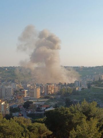 غارة جوية عنيفة على القرض الحسن في مدينة النبطية