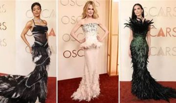 فخامة ودراما.. كيف أعاد الريش سحر هوليوود القديم إلى السجادة الحمراء؟