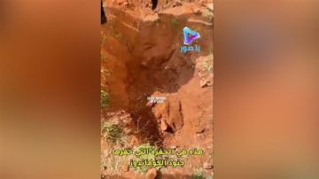 الحفرة التي حفرها جنود الكوماندوز في مقبرة شكر في بلدة النبي شيت