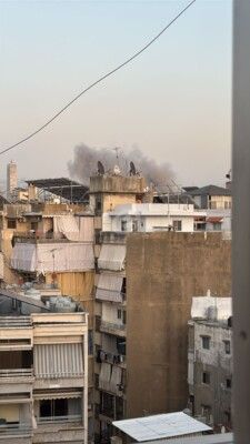 غارة إسرائيلية ثانية على المبنى المهدد في الباشورة بوسط بيروت غارة إسرائيلية ثانية على المبنى المهدد في الباشورة بوسط بيروت