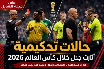 خاص الهديل: حالات تحكيمية أثارت الجدل في كأس العالم 2026 خاص الهديل: حالات تحكيمية أثارت الجدل في كأس العالم 2026