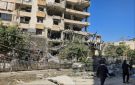 انهيار جزئي لمبنى متضرر جراء العدوان الإسرائيلي الأخير في باحة الشورى في حارة حريك