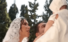 بالفيديو.. ناصيف زيتون ودانييلا رحمة يحتفلان بعمادة ابنهما إلياس - lb