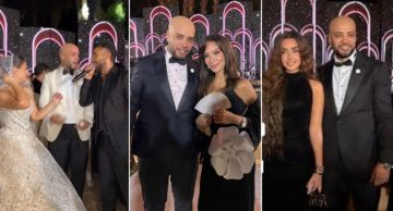 النجوم في حفل زفاف حاتم صلاح ... أحمد فهمي وهنا الزاهد ومريم الجندي وهشام ماجد ضمن الحضور
