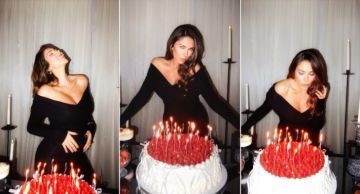 دانييلا رحمة تحتفل بعيد ميلادها بتورتة فراولة وإطلالة تبرز حملها