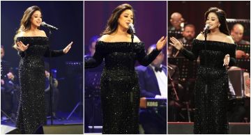 تفاصيل فستان ريهام عبد الحكيم في حفل افتتاح مهرجان الموسيقى العربية في أبو ظبي مصمم لها خصيصا