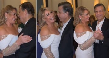 فيديو- رقصة رومانسية لـ إيناس الدغيدي وزوجها احتفالا بعقد قرانهما