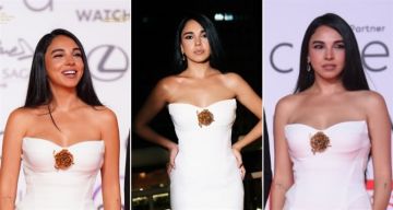 شرطة_الموضة: سلمى أبو ضيف بفستان من Sophie Couture يظهر رشاقتها سعره 114 ألف جنيه