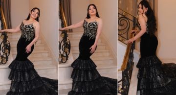 عبير صبري تلفت الأنظار بفستان أسود بتصميم حورية البحر في افتتاح مهرجان القاهرة السينمائي