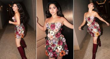 مايان السيد تتألق بفستان قصير مزين بالورود في العرض الخاص لفيلم ولنا في الخيال حب