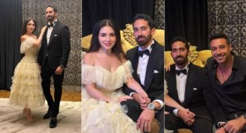 الصور الأولى من عقد قران مي عز الدين بحضور أحمد السعدني