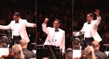 هاني فرحات يتألق بقيادته الأوركسترا الملكي البريطاني في حفل كامل العدد بالأهرامات لمؤلفات عمار ...