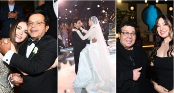 أحمد السقا وعلاء مرسي ونرمين الفقي ومي سليم في حفل زفاف ابنة محمد هنيدي