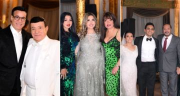 علي الحجار ولوسي وحلمي عبد الباقي من بينهم النجوم في زفاف ابنة نادية مصطفى وأركان فؤاد
