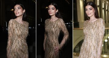 شرطة_الموضة: ليلى أحمد زاهر بفستان ذهبي مطرز من طوني ورد في ختام البحر الأحمر السينمائي أظهر ...