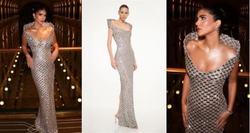 شرطة_الموضة: ريم سامي بفستان فضي لامع في افتتاح مهرجان البحر الأحمر ... سعره 193 ألف جنيها