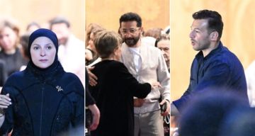 أحمد حلمي ورامي رضوان وسالي شاهين ودعاء فاروق وخالد الجندي في عزاء زوج سناء منصور