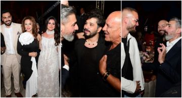 بحضور ياسر جلال وسوزان نجم الدين ومحمد لطفي ومروان موسى ومصطفى حجاج في حفل خطوبة ابنة المنتج محمد الشريف
