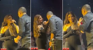 فيديو- هيفاء وهبي تغني لـ ماجد المصري رجب ويرد عليها: والنبي انتي اللي تجنني 