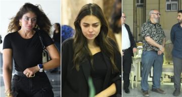 هيدي كرم وحسين نصار ومحمد سراج في عزاء والدة خالد الحجر وجدة وئام مجدي