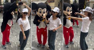 فيديو- رقصة بسمة وهبة مع ميكي في شوارع اليونان