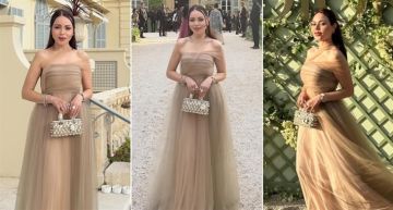 أسما إبراهيم بفستان من Dior في حفل مجوهرات بفرنسا