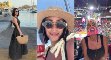 بسنت شوقي بقناع في مباراة ملاكمة خلال رحلتها إلى المكسيك