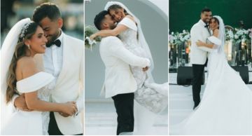 الصور الرسمية الأولى لمنة عدلي القيعي ويوسف حشيش في حفل زفافهما